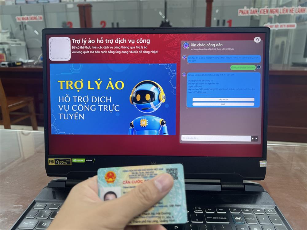 Trợ lý ảo hỗ trợ thực hiện dịch vụ công trực truyến.