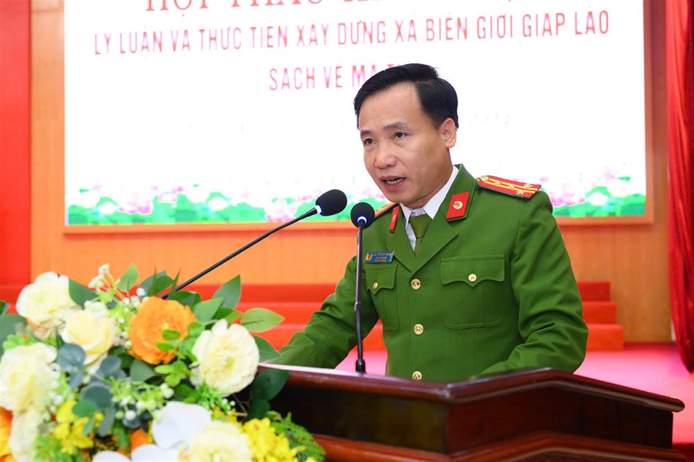 Đại tá Nguyễn Duy Thanh, Phó Giám đốc, Công an tỉnh Nghệ An phát biểu khai mạc