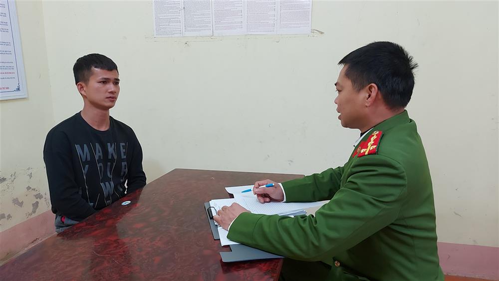 Đối tượng Ngô Văn Linh tại cơ quan Công an.