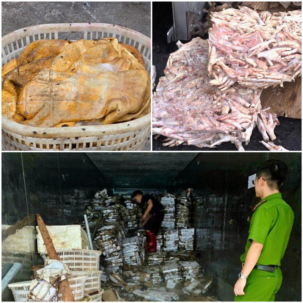 Hơn 25 tấn thực phẩm đông lạnh không rõ nguồn gốc, xuất xứ, bốc mùi hôi thối bị lực lượng chức năng phát hiện, bắt giữ.