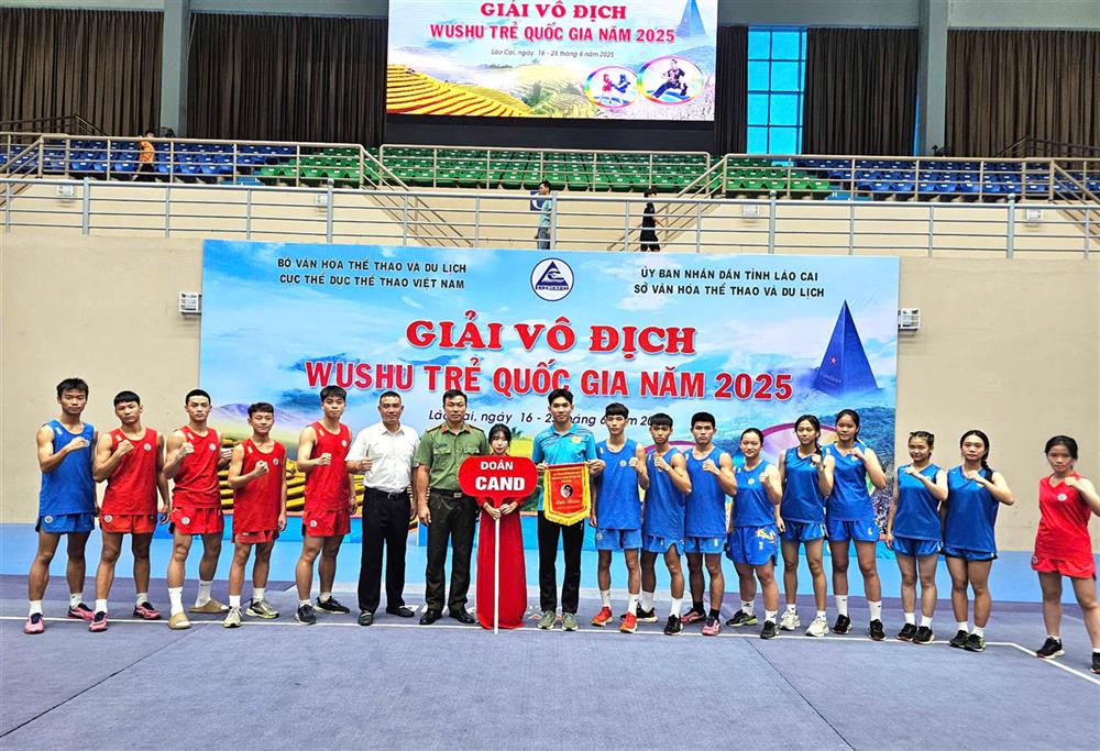 Đội tuyển Wushu Công an nhân dân tham dự Giải vô địch Wushu trẻ Quốc gia năm 2025.