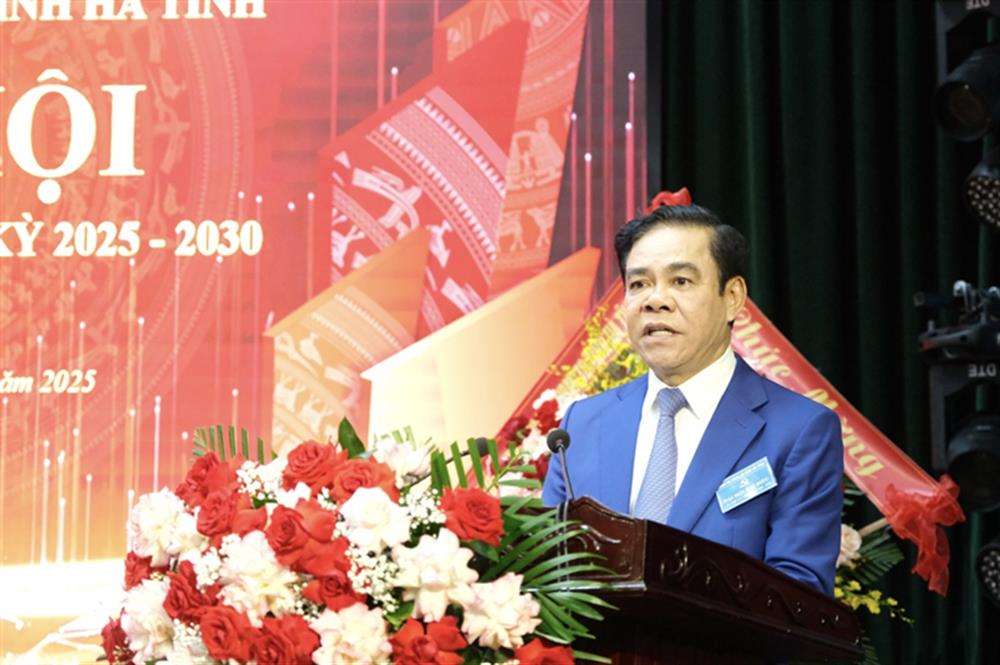 Đồng chí Võ Trọng Hải, Chủ tịch Ủy ban nhân dân tỉnh Hà Tĩnh phát biểu chỉ đạo tại Đại hội.