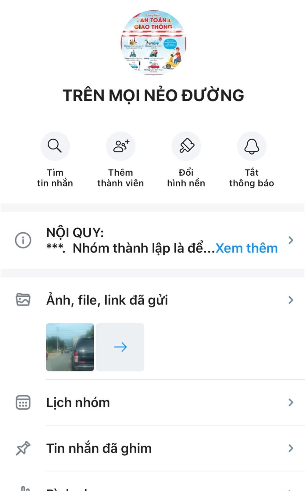 Giao diện nhóm Zalo.