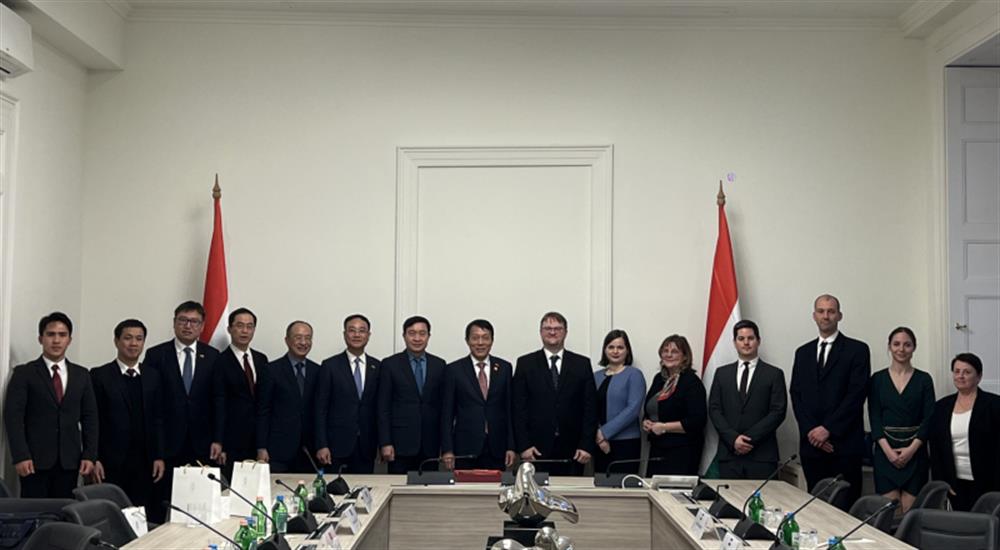 Các đại biểu Việt Nam và Hungary tại buổi làm việc.