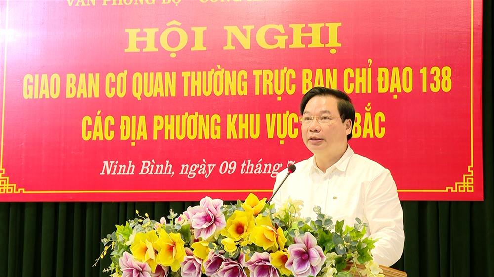 Đồng chí Tống Quang Thìn, Phó Chủ tịch Thường trực UBND tỉnh, Trưởng Ban Chỉ đạo 138 tỉnh phát biểu tại hội nghị.