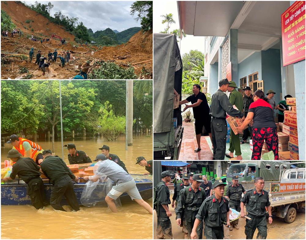 Trung đoàn Cảnh sát cơ động Tây Bắc tăng cường hàng trăm cán bộ, chiến sĩ xuống 2 huyện Yên Bình,Lục Yên của tỉnh Yên Bái và huyện Bảo Yên, tỉnh Lào Cai hỗ trợ nhân dân tìm kiếm nạn nhân bị vùi lấp; vận chuyển lương thực, thực phẩm, nước uống cho bà con nhân dân; đưa người bị thương đến cơ sở y tế...