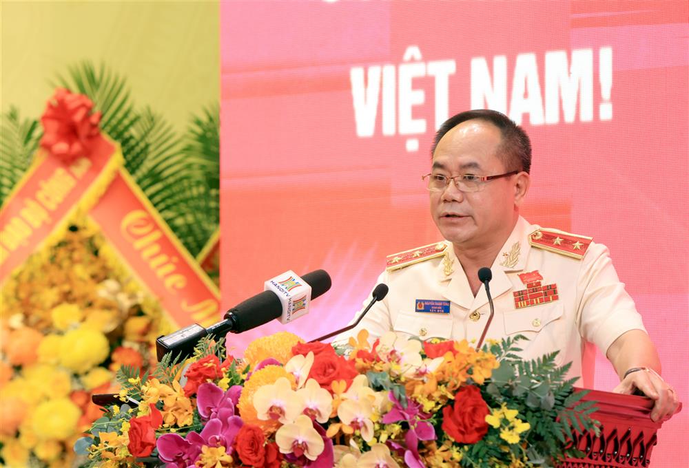 Trung tướng Nguyễn Thanh Tùng, Giám đốc Công an thành phố Hà Nội chủ trì Đại hội.