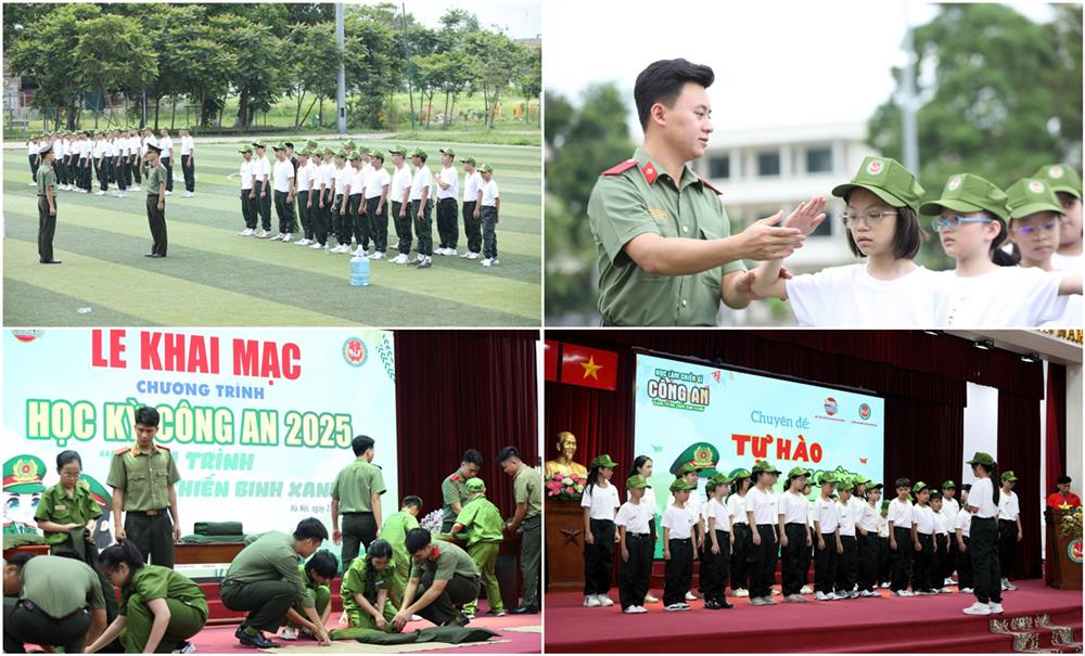 Tham gia chương trình, các cháu thanh thiếu nhi sẽ được trải nghiệm thực tế trong môi trường học tập và rèn luyện của lực lượng Công an nhân dân.