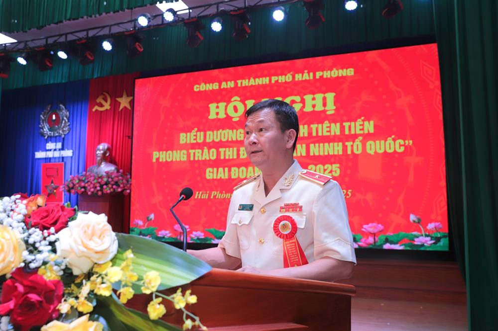 Thiếu tướng Bùi Quang Bình phát biểu khai mạc hội nghị.