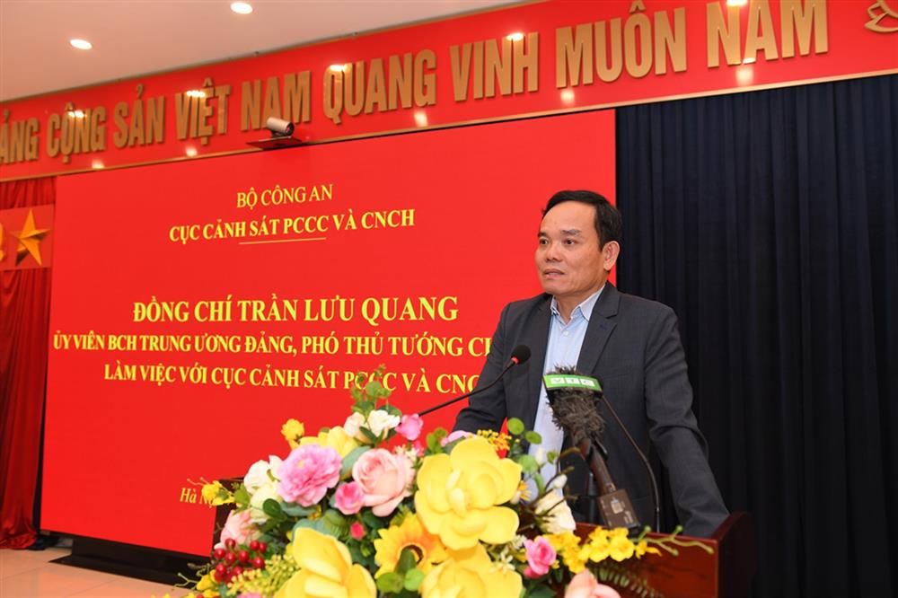 Phó Thủ tướng Chính phủ Trần Lưu Quang phát biểu chỉ đạo tại buổi làm việc.