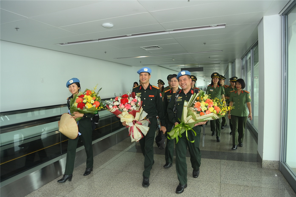 03 sĩ quan Công an đầu tiên tham gia nhiệm vụ Gìn giữ hòa bình Liên hợp quốc hoàn thành xuất sắc nhiệm vụ được giao.