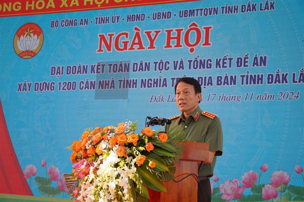 Đại tướng Lương Tam Quang phát biểu tại Ngày hội.