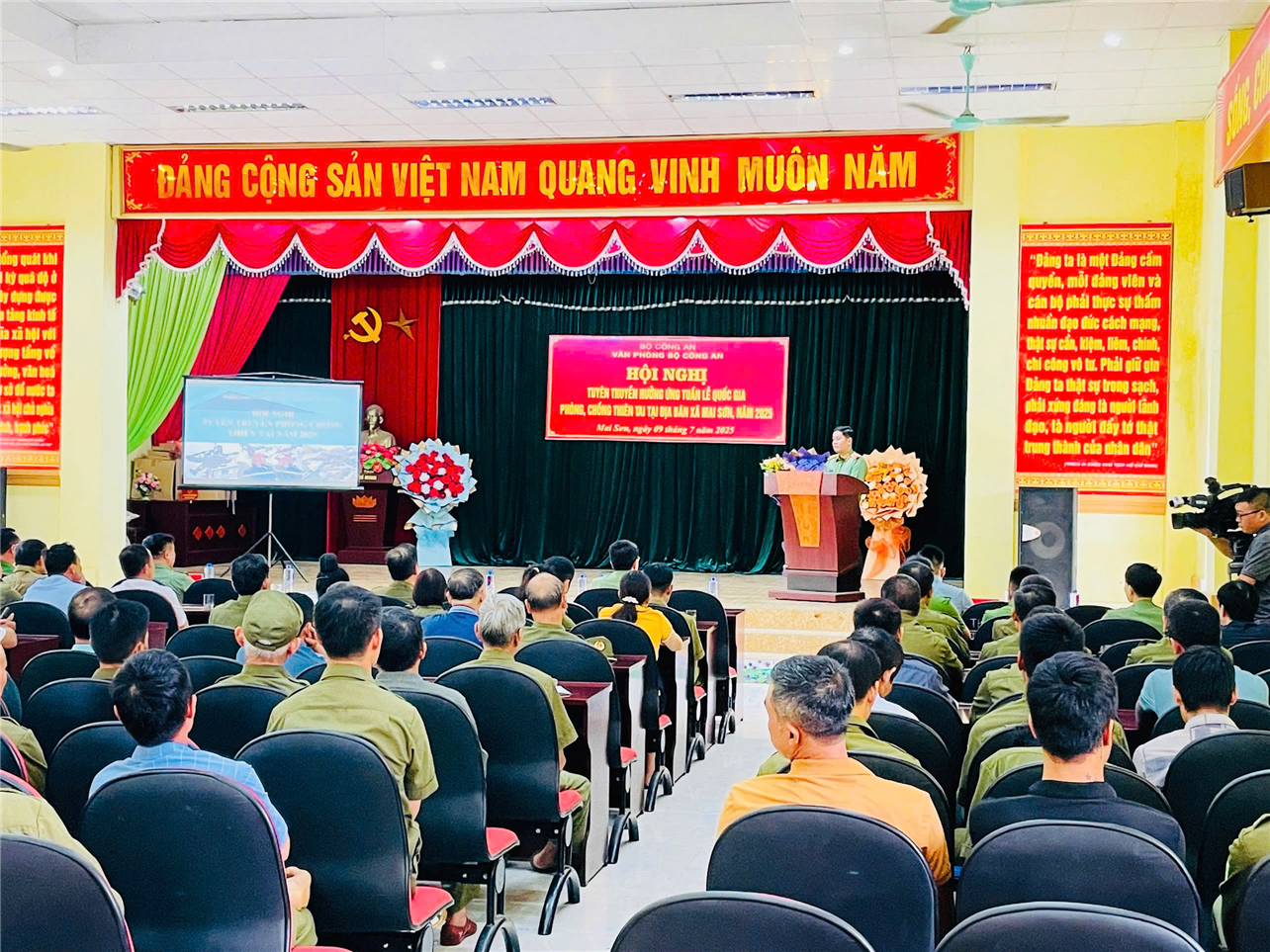 Phát biểu tại Hội nghị tuyên truyền Tuần lễ Quốc gia phòng chống thiên tại tại xã Mai Sơn